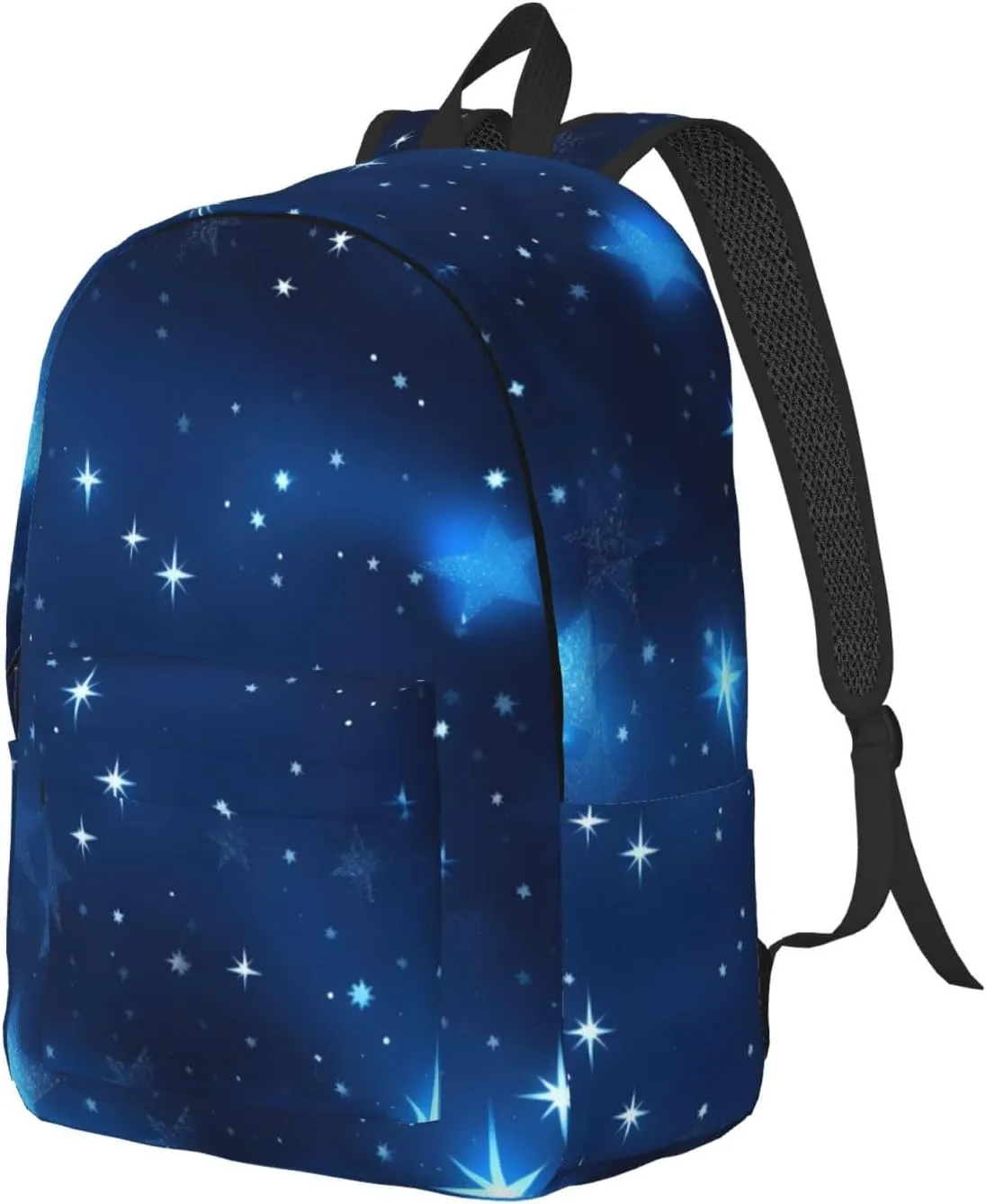 Blue Shining Stars Pattern Canvas Casual Lightweight Duffel Bag, Fashion Duffel Bag, Casual Daypack, Unisex Travel Backpack