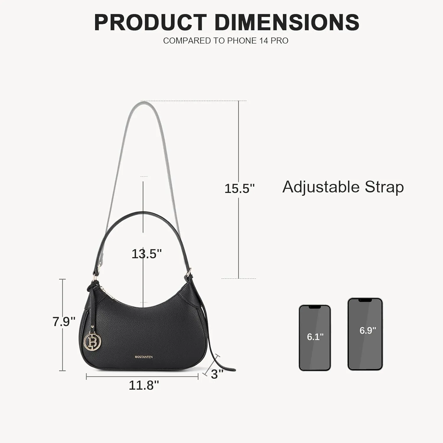 BOSTANTEN Small Purses for Women Trendy Cresent Shoulder Bag Hobo Handbags