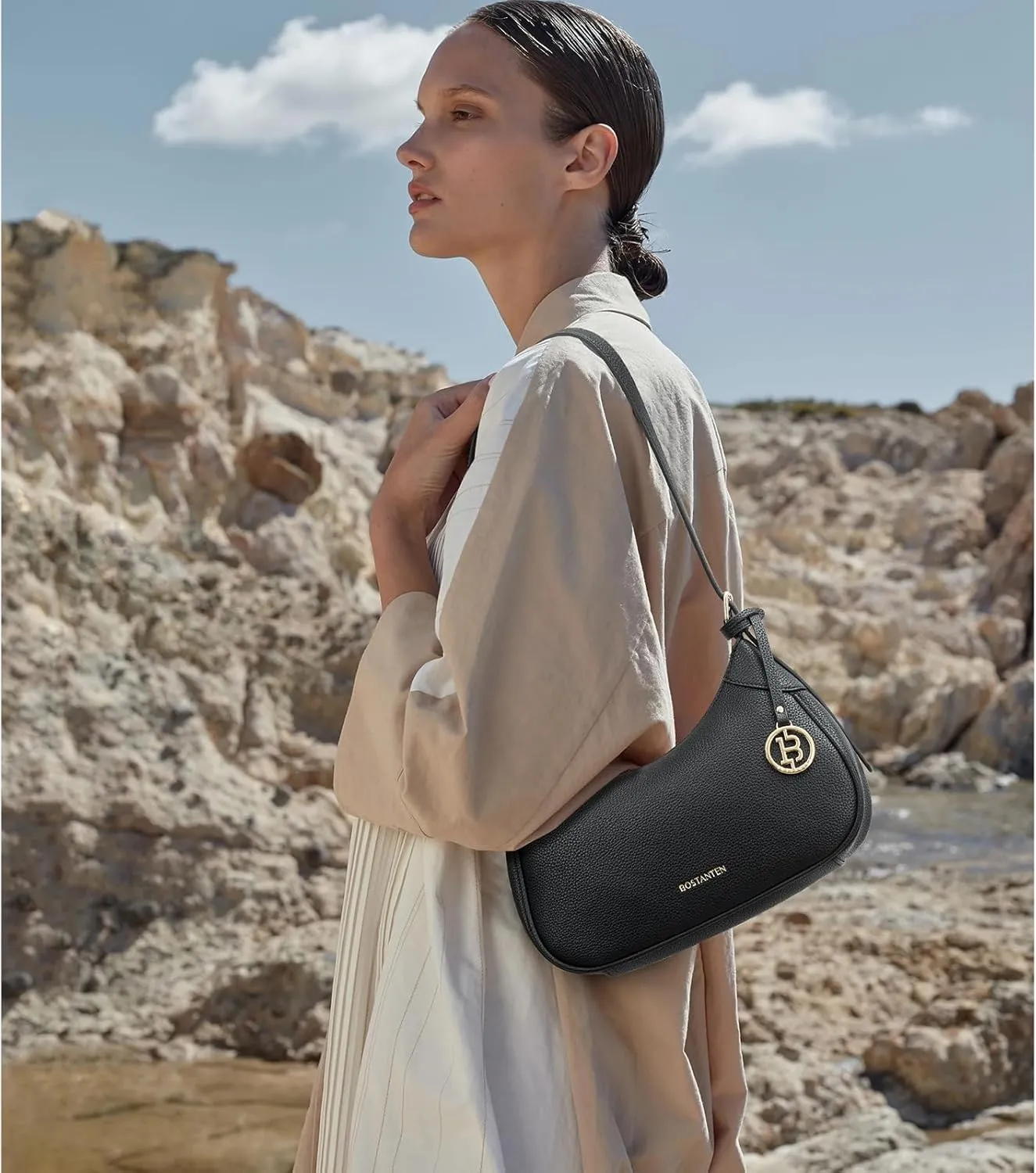 BOSTANTEN Small Purses for Women Trendy Cresent Shoulder Bag Hobo Handbags