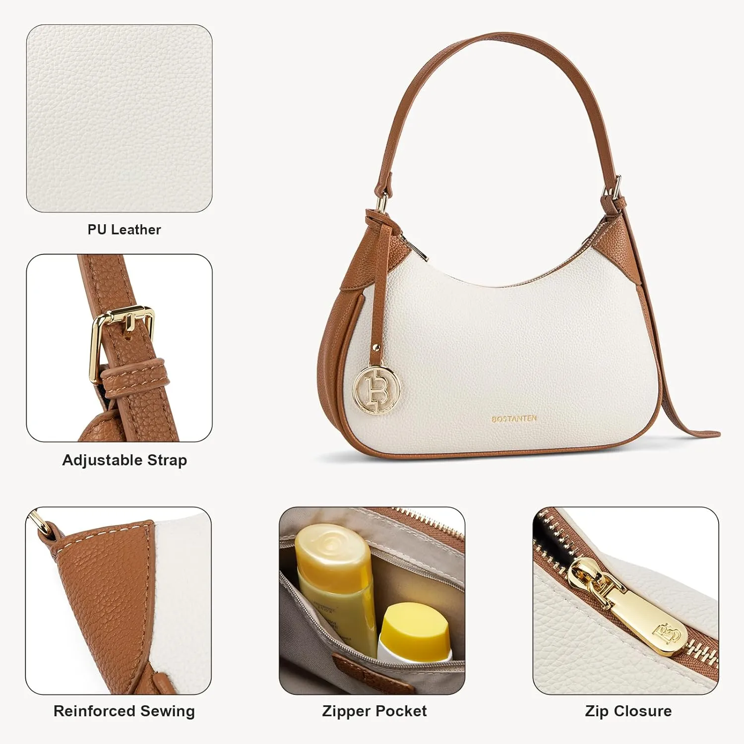 BOSTANTEN Small Purses for Women Trendy Cresent Shoulder Bag Hobo Handbags