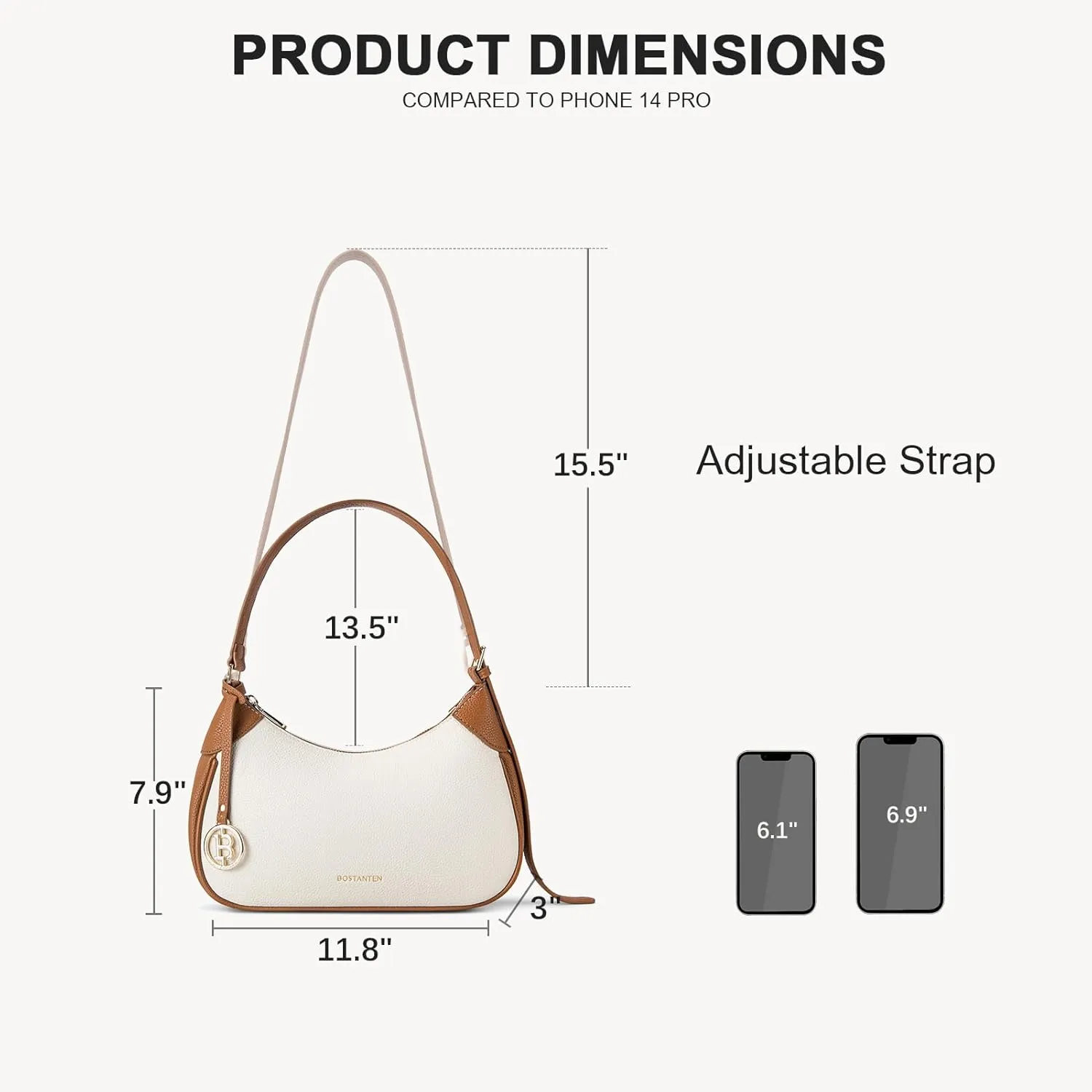 BOSTANTEN Small Purses for Women Trendy Cresent Shoulder Bag Hobo Handbags
