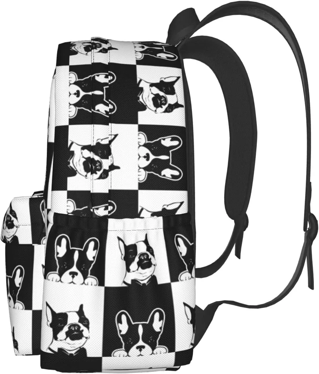 Boston Terrier Backpack 17 inch Cute Dog Casual Daypack Lightweight Kids School Backpack Campus Bag for Boys Girls Back to School