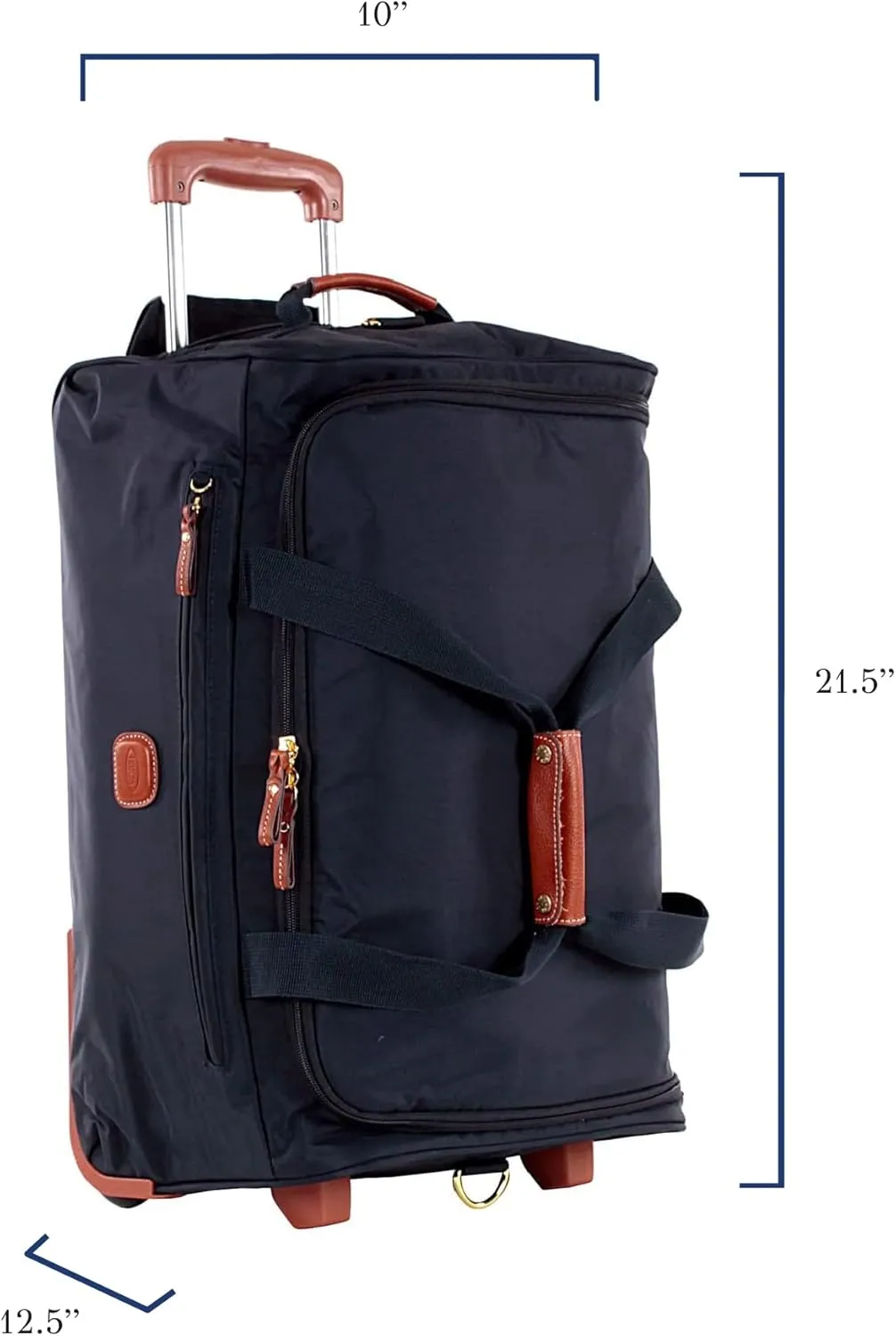 Bric's X-Bag Rolling Duffel Bag - 21 Inch Carry On Travel Bag for Men and Women - Luxury Weekender Luggage - Navy