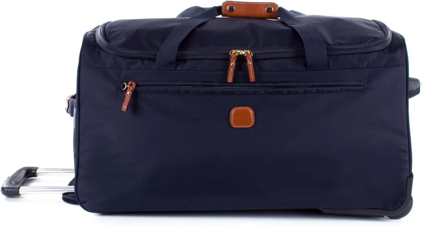 Bric's X-Bag Rolling Duffel Bag - 28 Inch Travel Bag for Men and Women - Luxury Weekender Luggage - Navy