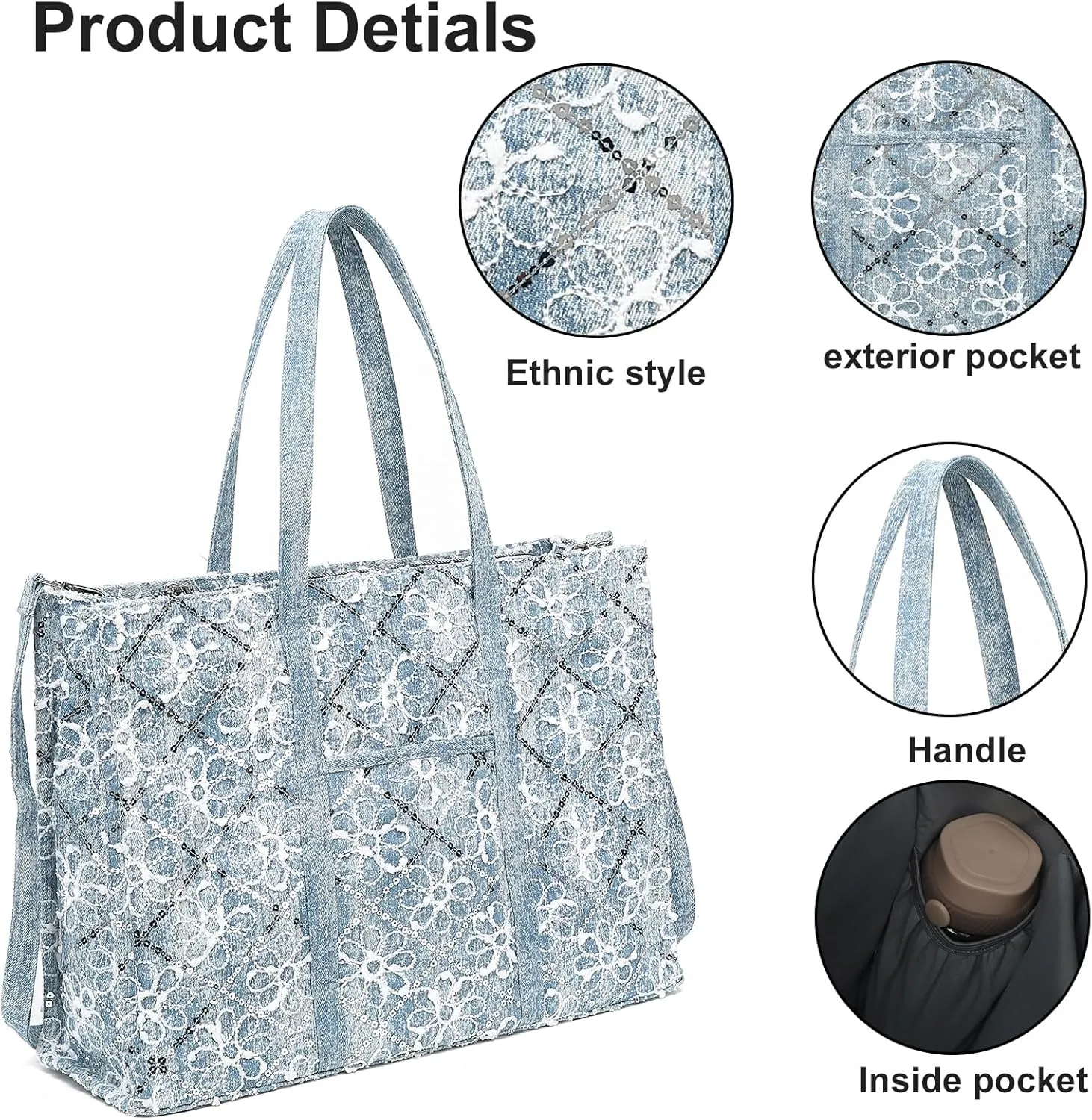 BTOOP Tote Bag for Women Work Teacher Tote Bag 15.6 inch Laptop Shoulder Bags Handbag Office Briefcase with Clutch Purse