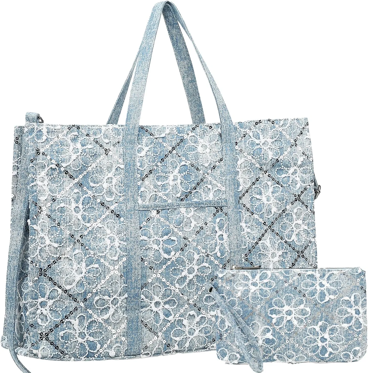BTOOP Tote Bag for Women Work Teacher Tote Bag 15.6 inch Laptop Shoulder Bags Handbag Office Briefcase with Clutch Purse
