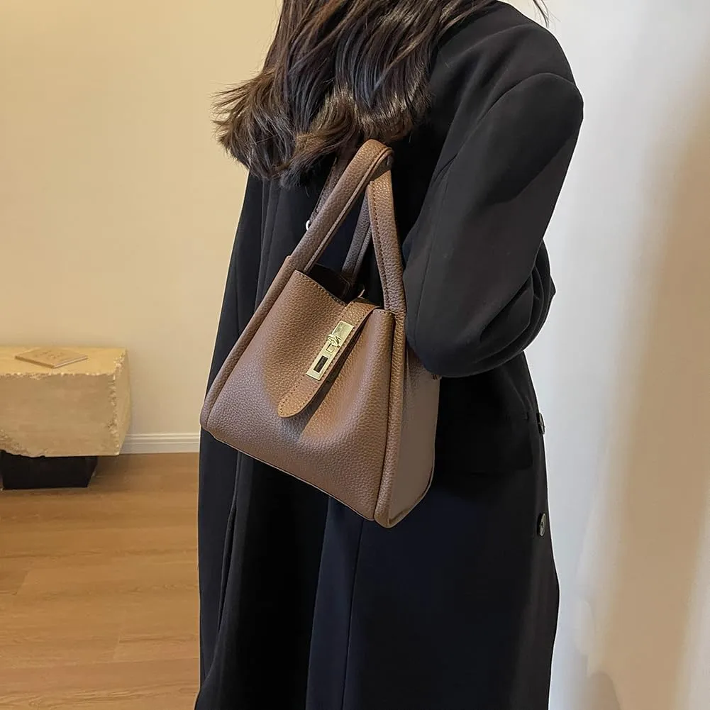 Bucket Bag for Women,Trendy Bucket Crossbody Bag Small Vintage Elegant Tote Bag Women's Shoulder Handbags Cluth Purse