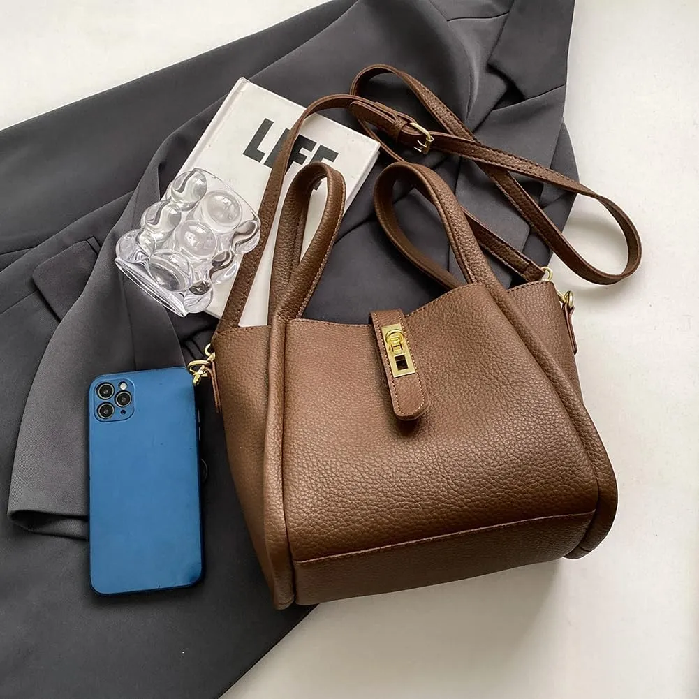 Bucket Bag for Women,Trendy Bucket Crossbody Bag Small Vintage Elegant Tote Bag Women's Shoulder Handbags Cluth Purse