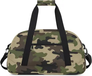 Camo Kids Duffel Bag for Boys, Camouflage Sports Gym Bag Overnight Travel Weekender Bags Lightweight Carry On Sleepovers Bag for School Practice Gymnastics