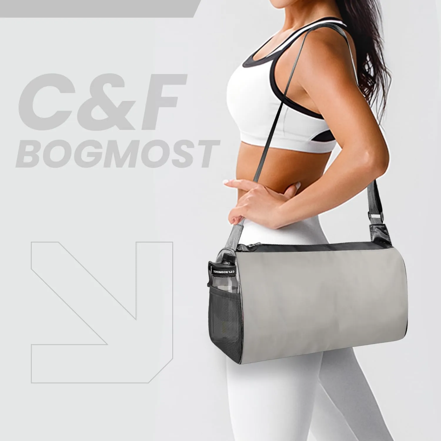 C&F BOGMOST Small Travel Duffel Bag Foldable Waterproof Gym Bag for Gym Beach Swim Bag Men Women Duffle Bag Lightweight Oxford Cloth Sports Bag-Grey