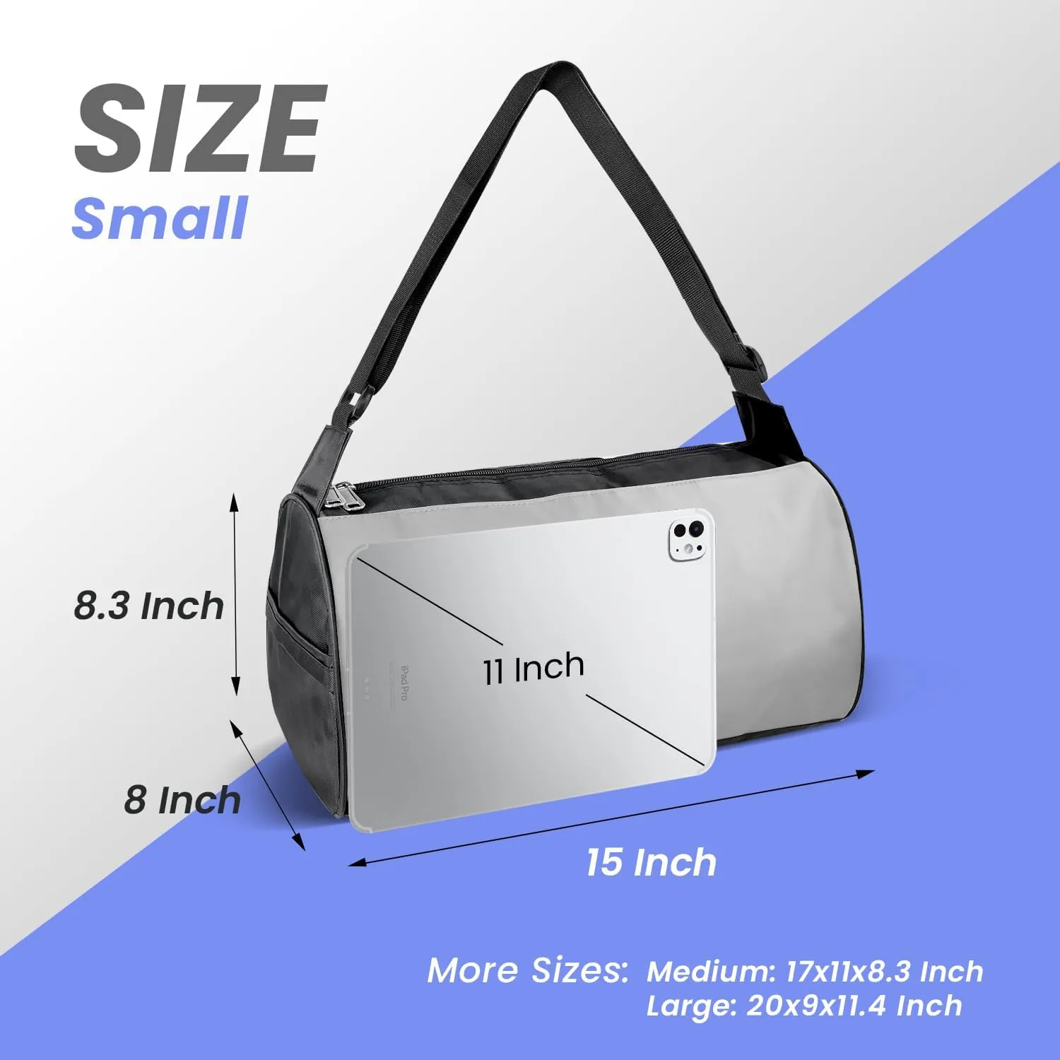 C&F BOGMOST Small Travel Duffel Bag Foldable Waterproof Gym Bag for Gym Beach Swim Bag Men Women Duffle Bag Lightweight Oxford Cloth Sports Bag-Grey