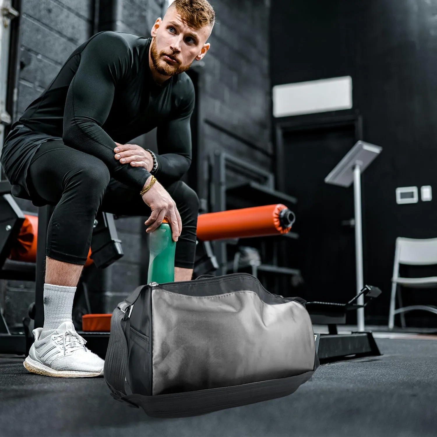 C&F BOGMOST Small Travel Duffel Bag Foldable Waterproof Gym Bag for Gym Beach Swim Bag Men Women Duffle Bag Lightweight Oxford Cloth Sports Bag-Grey