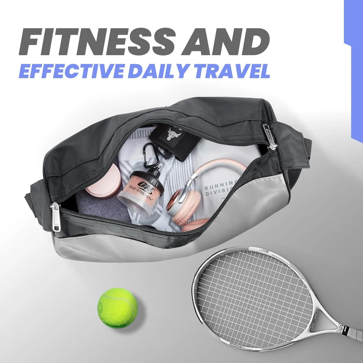 C&F BOGMOST Small Travel Duffel Bag Foldable Waterproof Gym Bag for Gym Beach Swim Bag Men Women Duffle Bag Lightweight Oxford Cloth Sports Bag-Grey