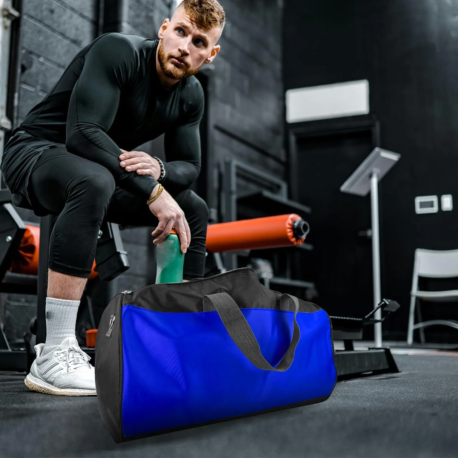 C&F BOGMOST Travel Duffel Bag Large Foldable Waterproof Gym Bag for Gym Beach Swim Bag Men Women Duffle Bag Lightweight Oxford Cloth Sports Bag -Blue
