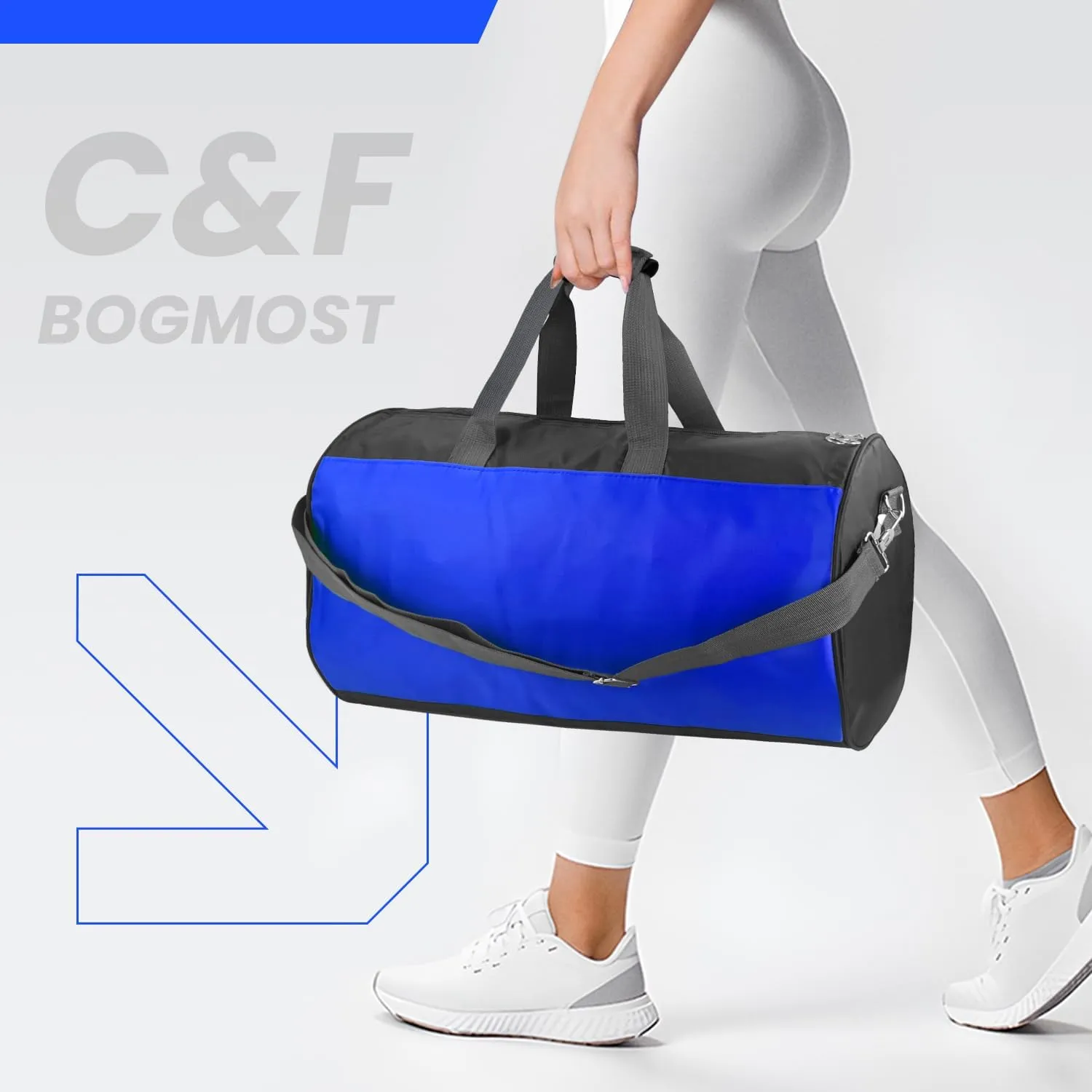 C&F BOGMOST Travel Duffel Bag Large Foldable Waterproof Gym Bag for Gym Beach Swim Bag Men Women Duffle Bag Lightweight Oxford Cloth Sports Bag -Blue