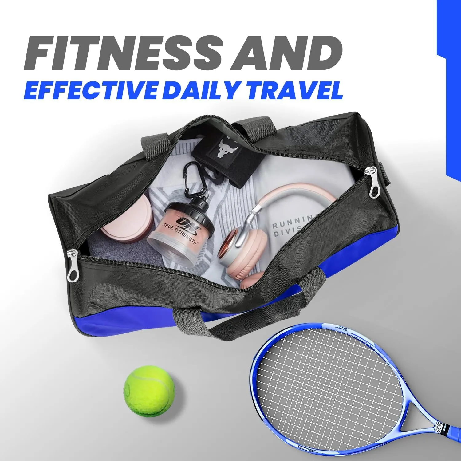 C&F BOGMOST Travel Duffel Bag Large Foldable Waterproof Gym Bag for Gym Beach Swim Bag Men Women Duffle Bag Lightweight Oxford Cloth Sports Bag -Blue