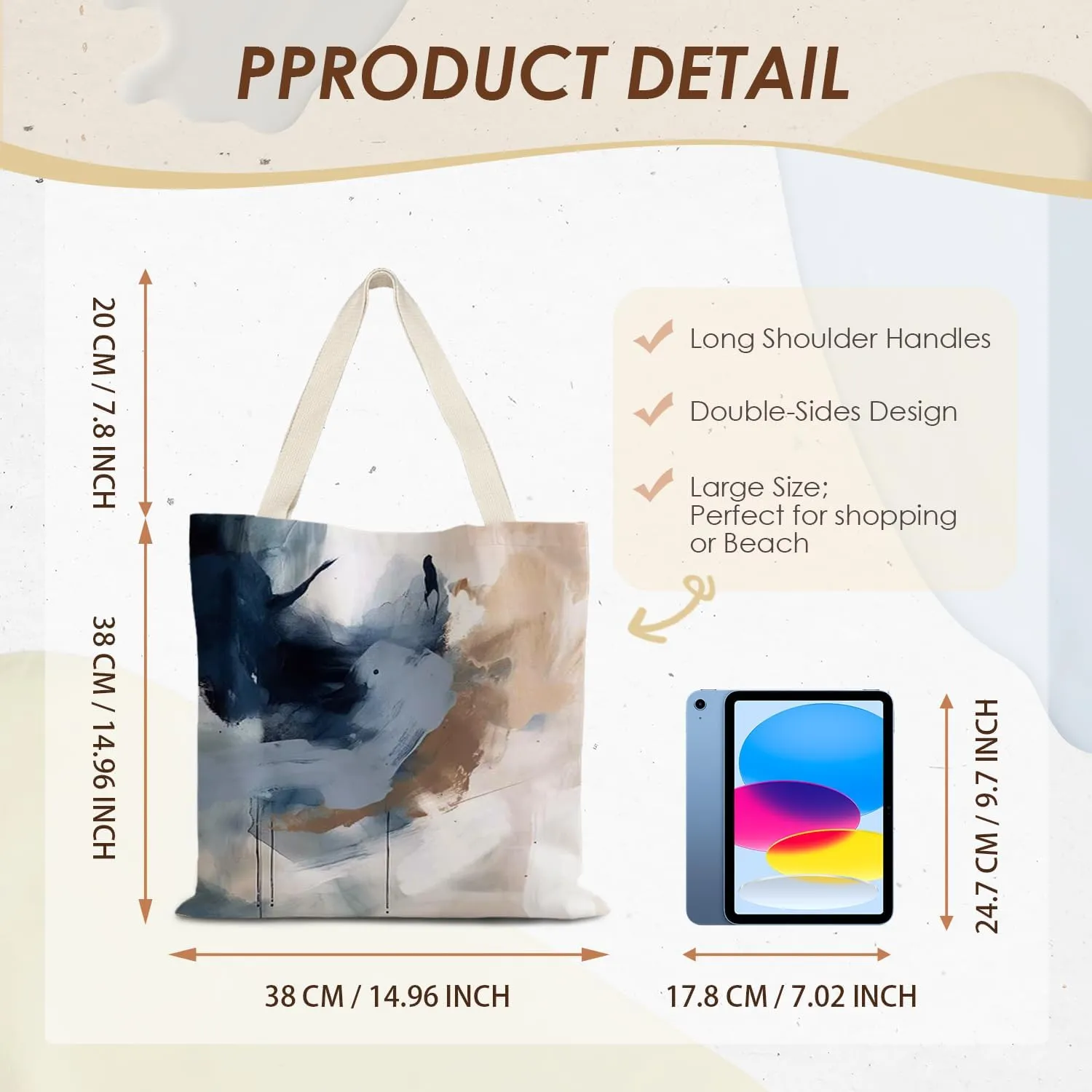 Canvas Tote - Aesthetic, Boho, Vintage Reusable Grocery Bag