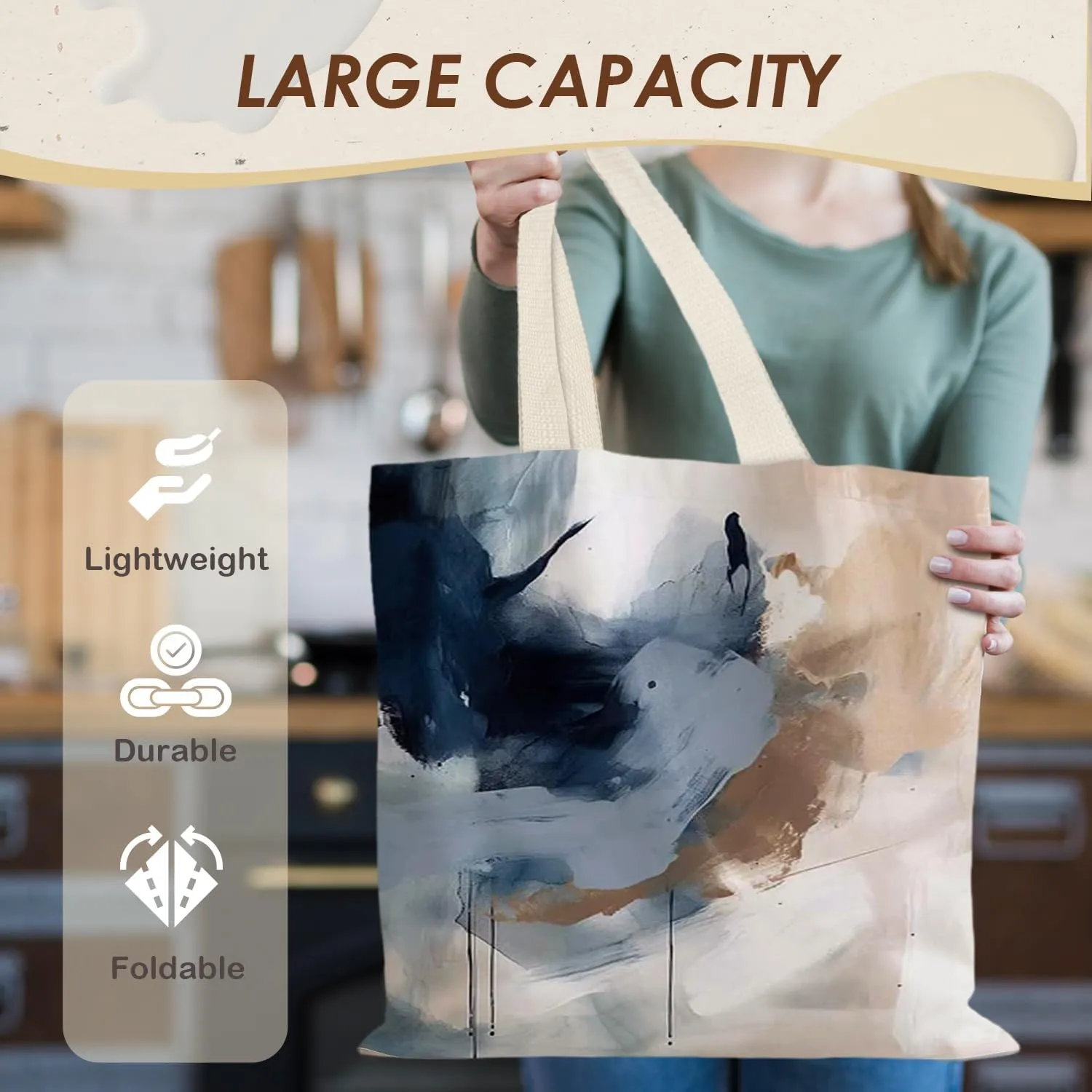 Canvas Tote - Aesthetic, Boho, Vintage Reusable Grocery Bag