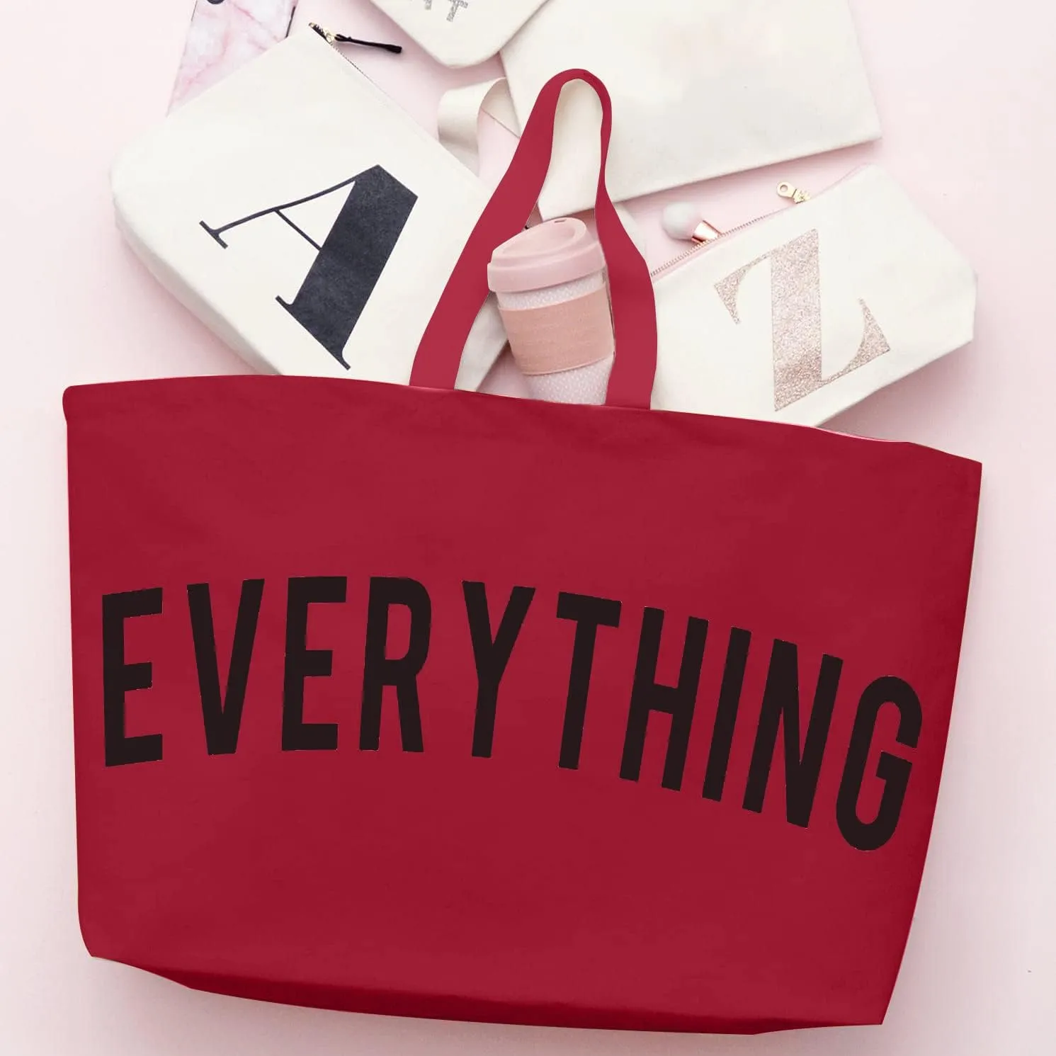 Canvas Tote Bag - Extra Large Shopping Beach Totes Bags Reusable Big Grocery Bag 28" x 8" x 16"