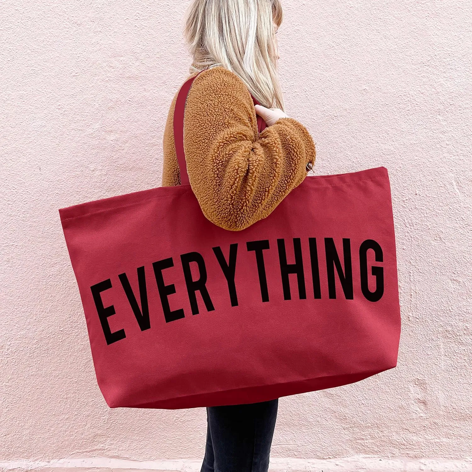 Canvas Tote Bag - Extra Large Shopping Beach Totes Bags Reusable Big Grocery Bag 28" x 8" x 16"
