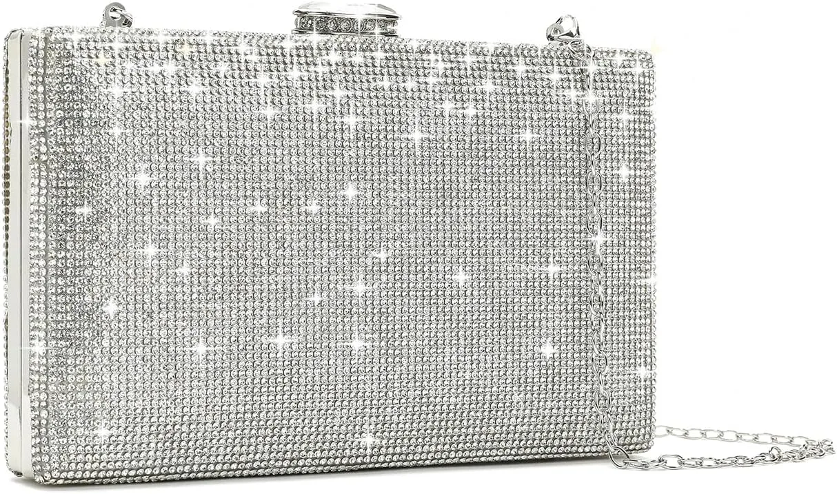 CARIEDO Women's Evening Bag Elegant Clutch Sophisticated Diamond Handbag Prom Wedding Party