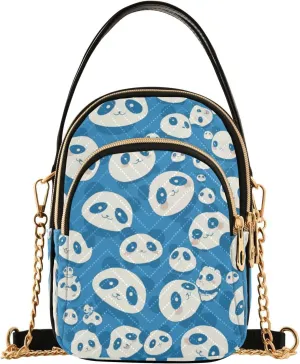 Cartoon Cute Blue Panda trendy crossbody bags for women trendy with multi pockets handbags for women for adult