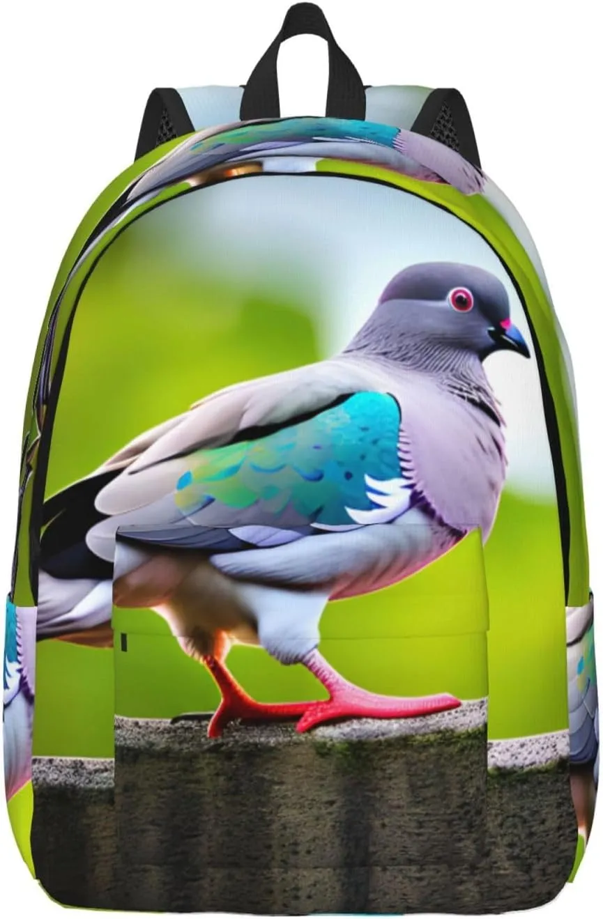 Cartoon Pigeon 3 Classic Style Backpacks Travel Bag For Men Women Lightweight Back Pack With Laptop Compartmen
