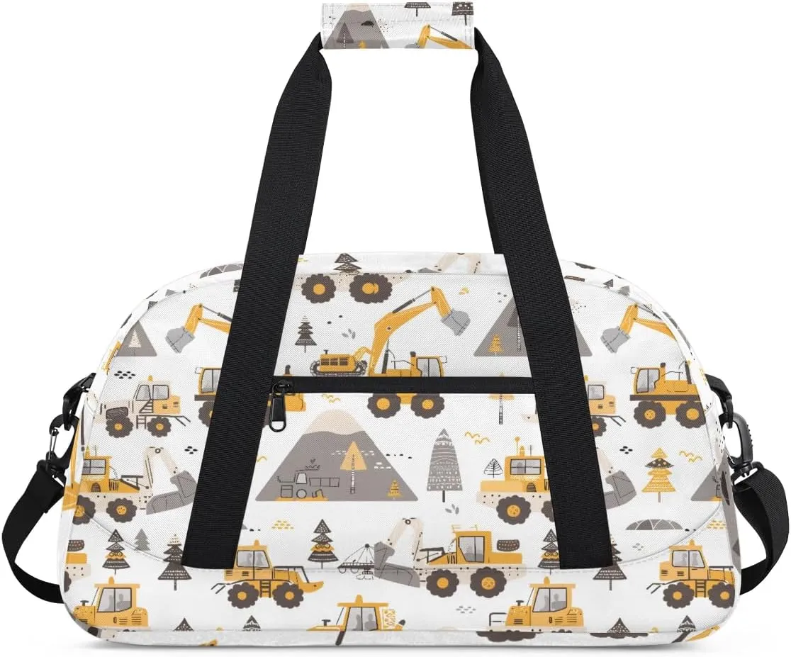Cartoon Truck Kids Duffel Bag for Boys, Sports Gym Bag Overnight Travel Weekender Bag Lightweight Carry On Sleepovers Bag for School Practice Gymnastics