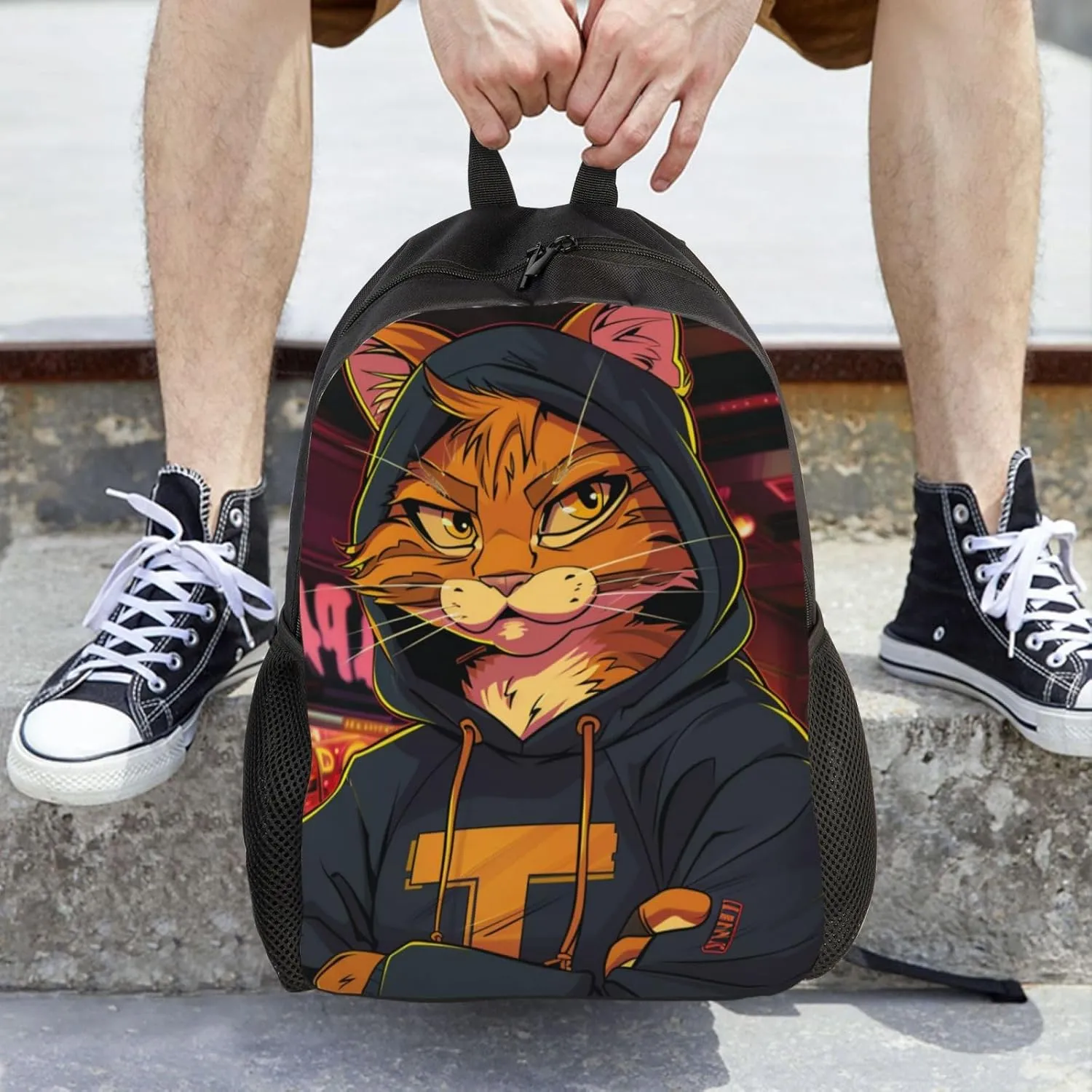 Cat Cool Backpack Waterproof Anti Theft Durable Light Laptop Bag Backpacks For Women Men Travel Gym Backpack