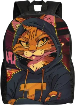 Cat Cool Backpack Waterproof Anti Theft Durable Light Laptop Bag Backpacks For Women Men Travel Gym Backpack