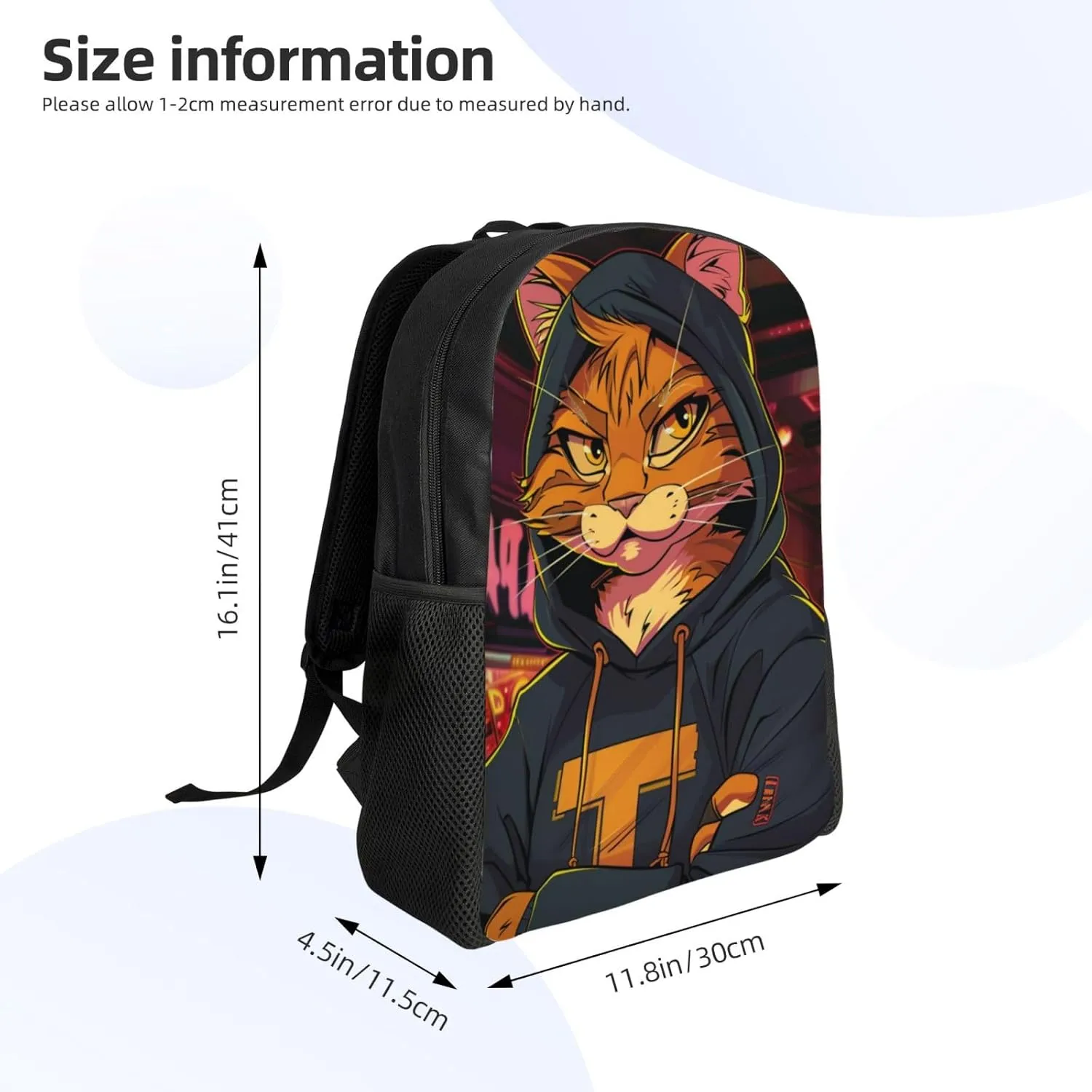 Cat Cool Backpack Waterproof Anti Theft Durable Light Laptop Bag Backpacks For Women Men Travel Gym Backpack
