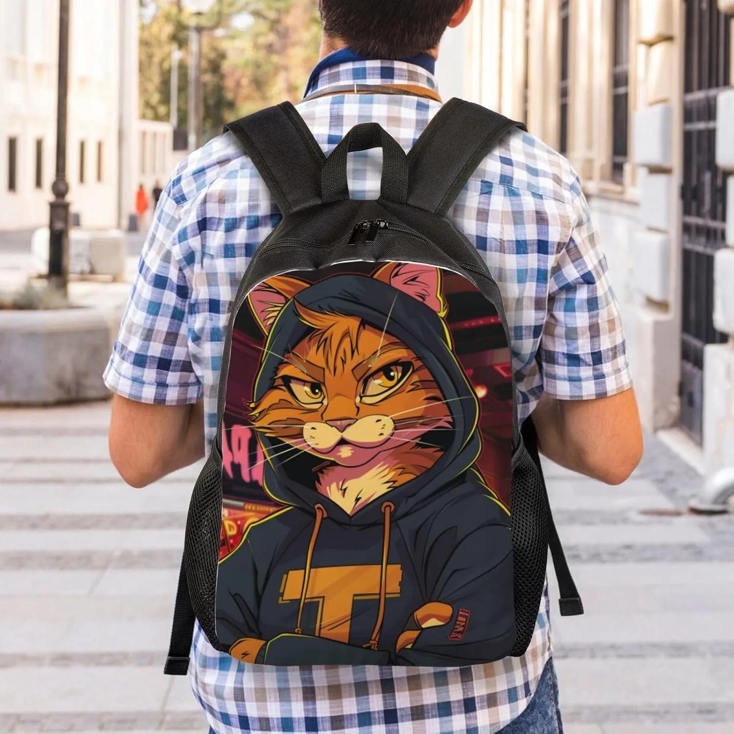Cat Cool Backpack Waterproof Anti Theft Durable Light Laptop Bag Backpacks For Women Men Travel Gym Backpack