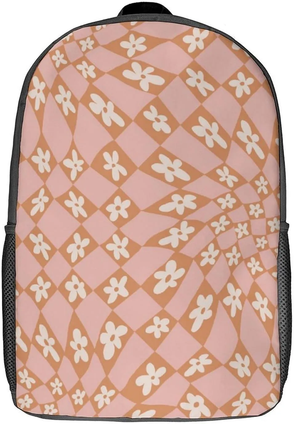 Checkered Flowers Psychedelic Backpack Lightweight Waterproof Backpacks Laptop Backpack for Unisex Casual Travel Daypacks Large Capacity