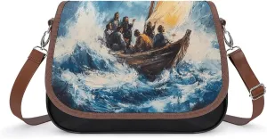 Christ Galilee Lake in The Storm Crossbody Bags for Women Shoulder Bag Flap Handbags Leather Cross Body Purse