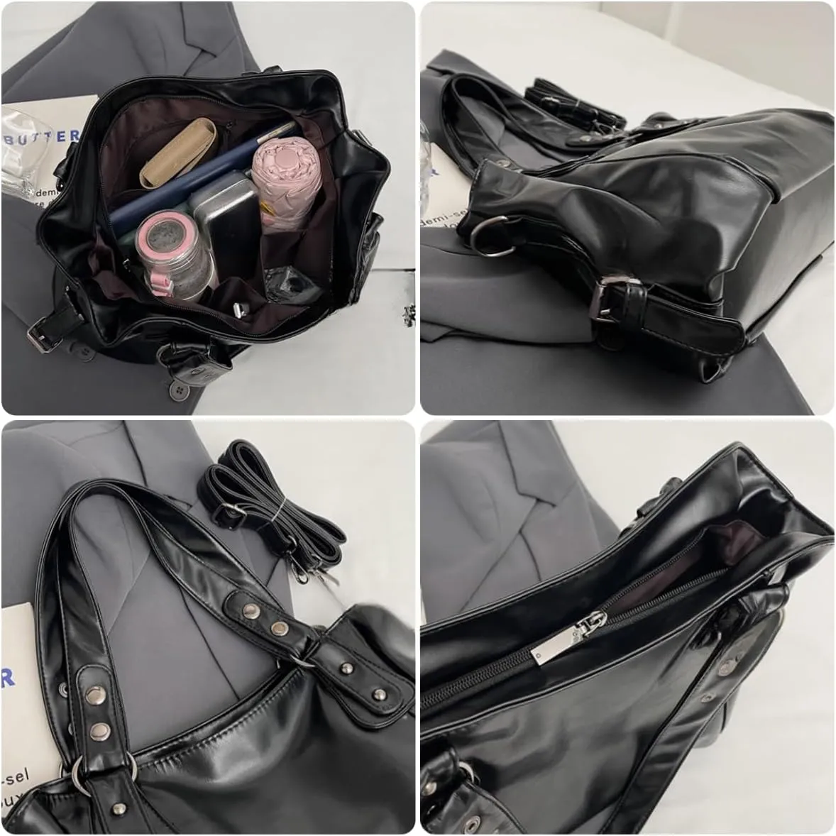 City Bowling Bags Trendy Y2k Streetwear Women's Leather Tote Bag Preppy Cute Purse