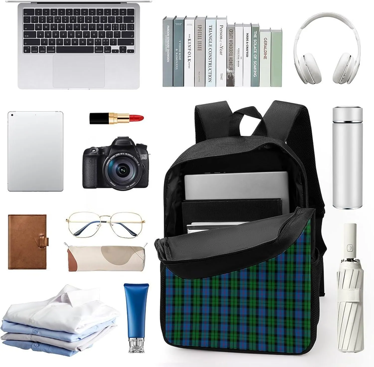 Clan Morrison Tartan Backpack Lightweight Waterproof Backpacks Laptop Backpack for Unisex Casual Travel Daypacks Large Capacity