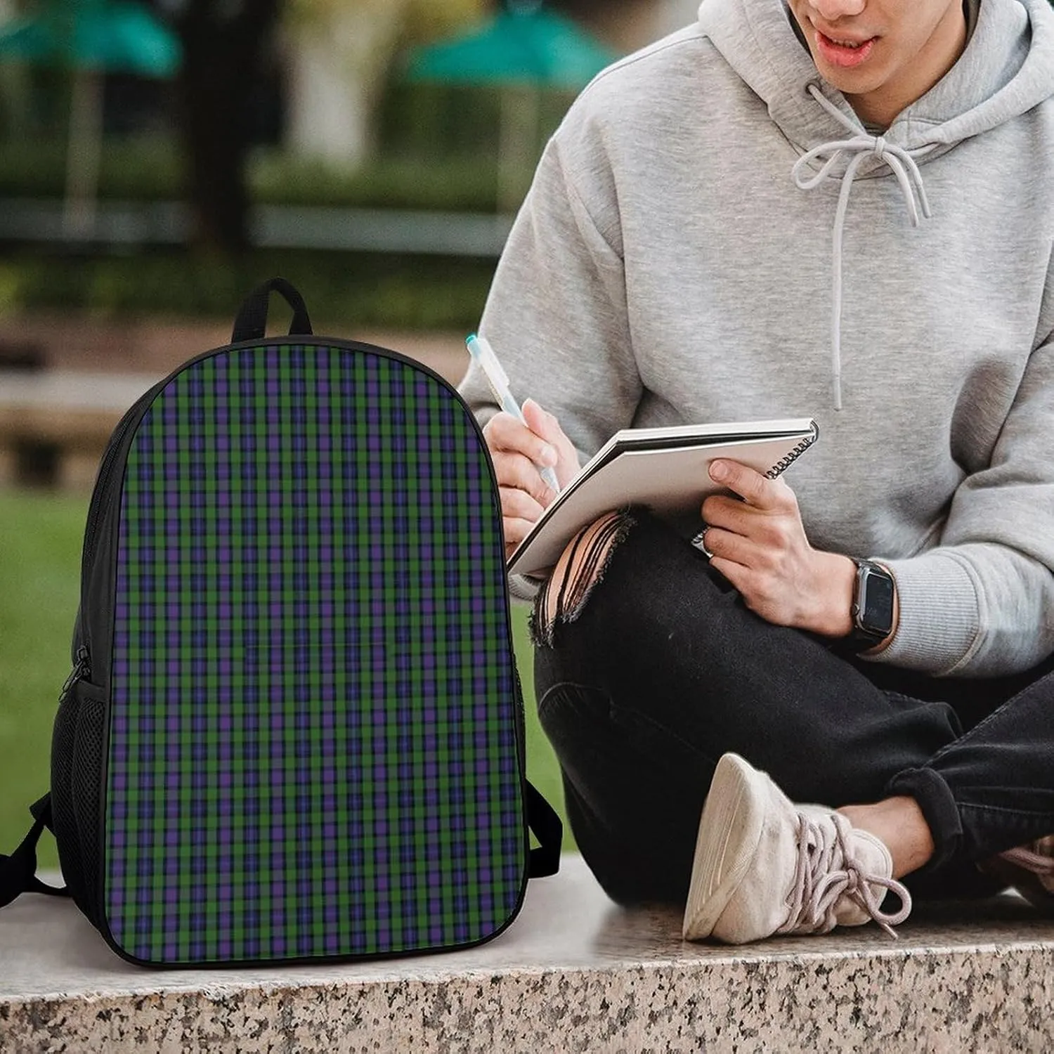 Clan Murray Tartan Backpack Lightweight Waterproof Backpacks Laptop Backpack for Unisex Casual Travel Daypacks Large Capacity