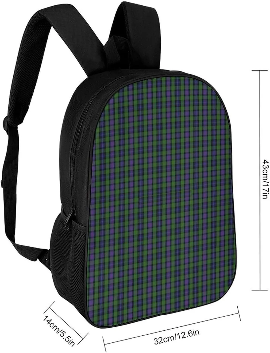 Clan Murray Tartan Backpack Lightweight Waterproof Backpacks Laptop Backpack for Unisex Casual Travel Daypacks Large Capacity