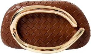 Clutch Purses for Women Evening/Wedding Chic Woven Bag Formal PU Leather Purse Designer Handbags for Party Prom