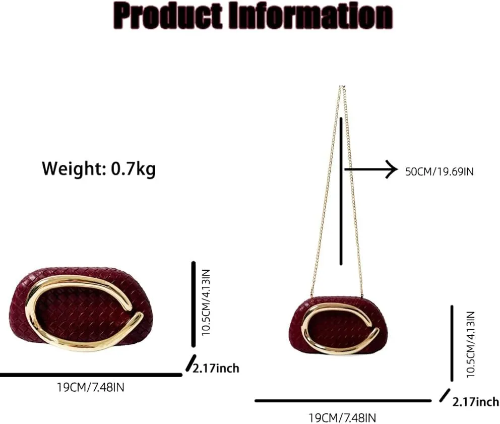 Clutch Purses for Women Evening/Wedding Chic Woven Bag Formal PU Leather Purse Designer Handbags for Party Prom