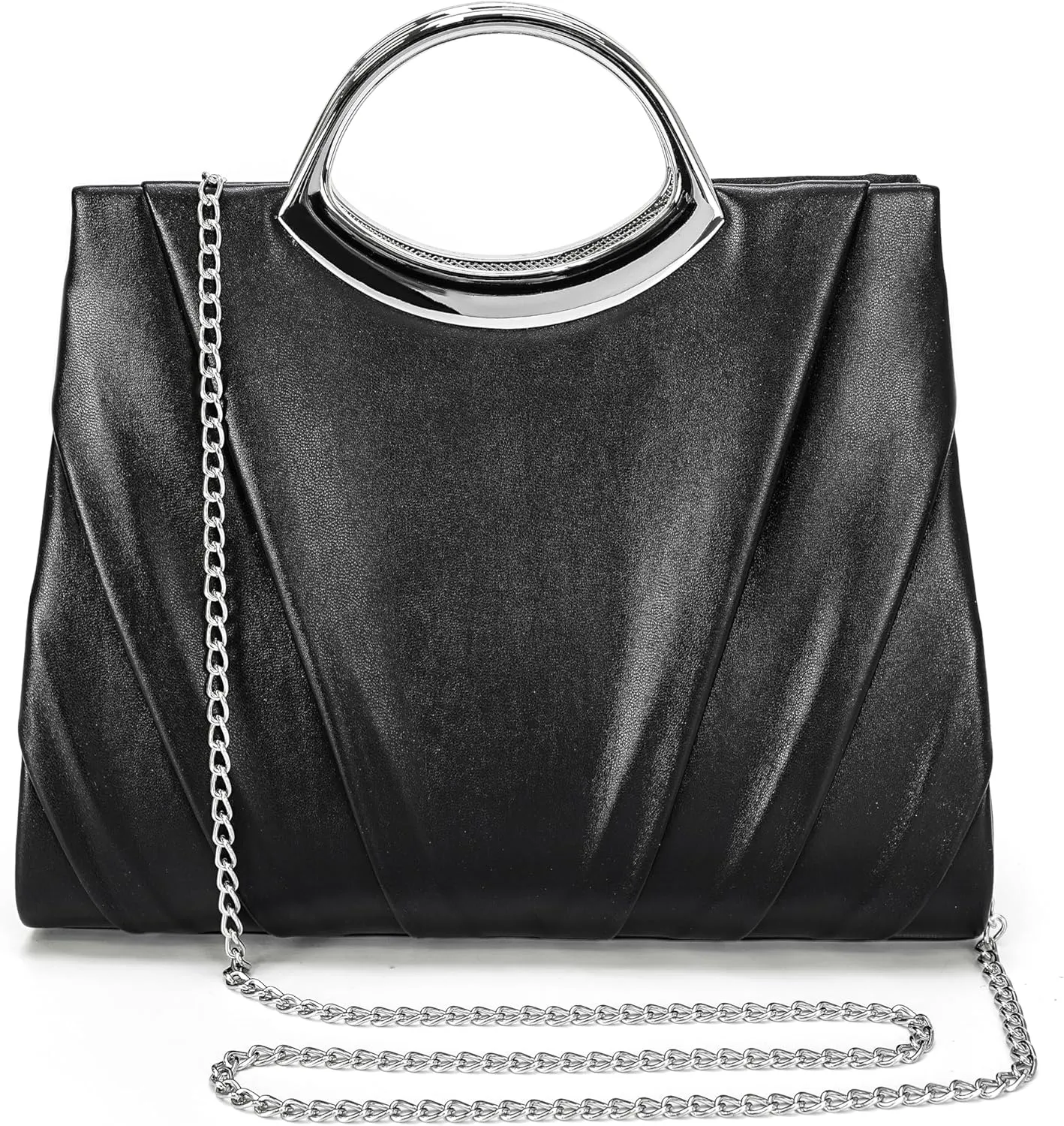 Clutch Purses for Women Formal, Pleated PU Leather Evening Bag, Elegant Evening Handbags for Party, Prom, Wedding