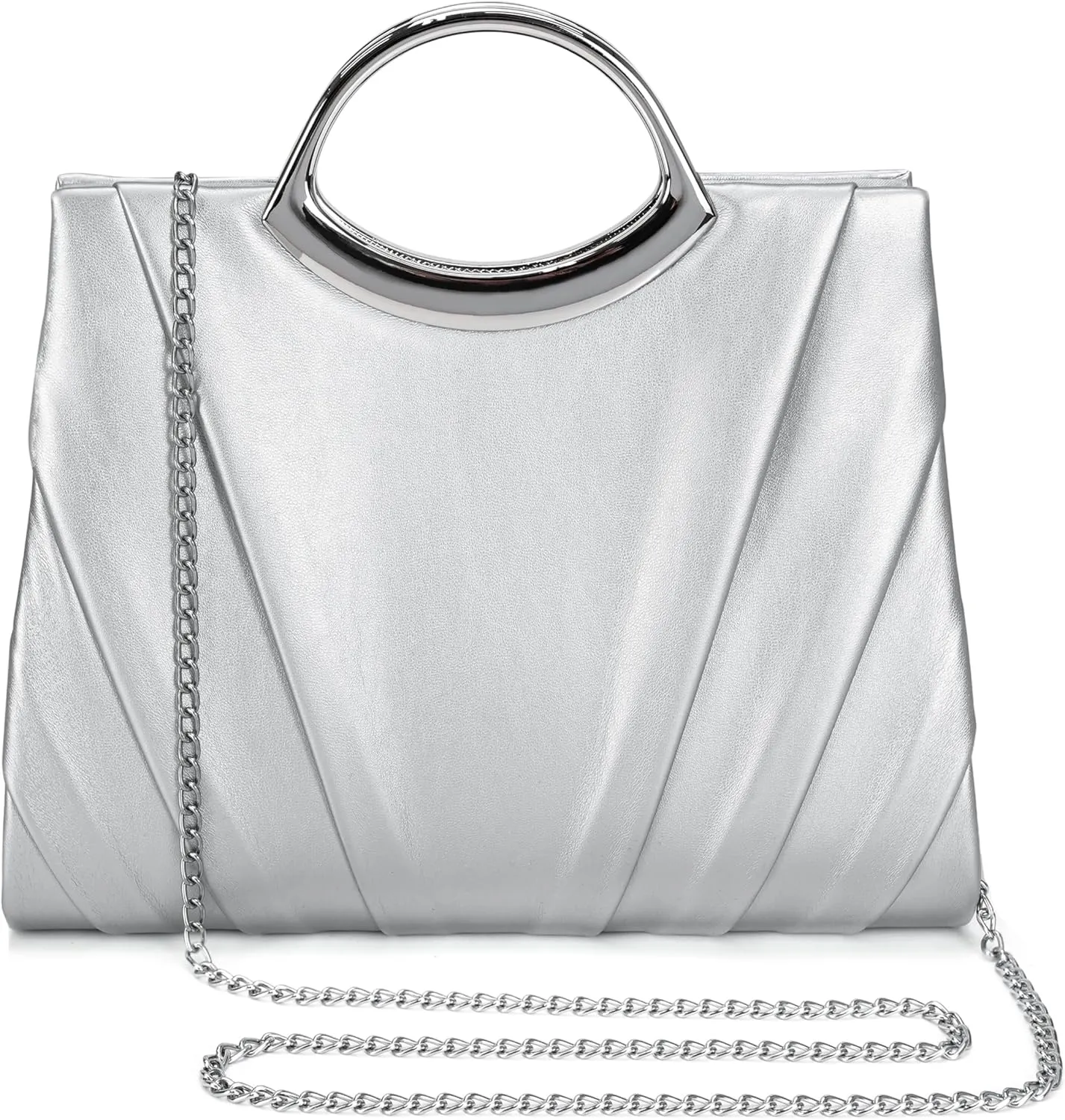 Clutch Purses for Women Formal, Pleated PU Leather Evening Bag, Elegant Evening Handbags for Party, Prom, Wedding