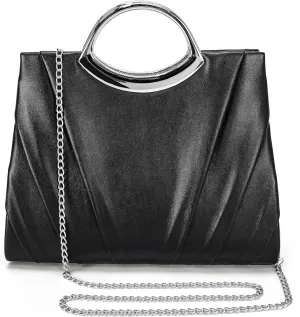 Clutch Purses for Women Formal, Pleated PU Leather Evening Bag, Elegant Evening Handbags for Party, Prom, Wedding