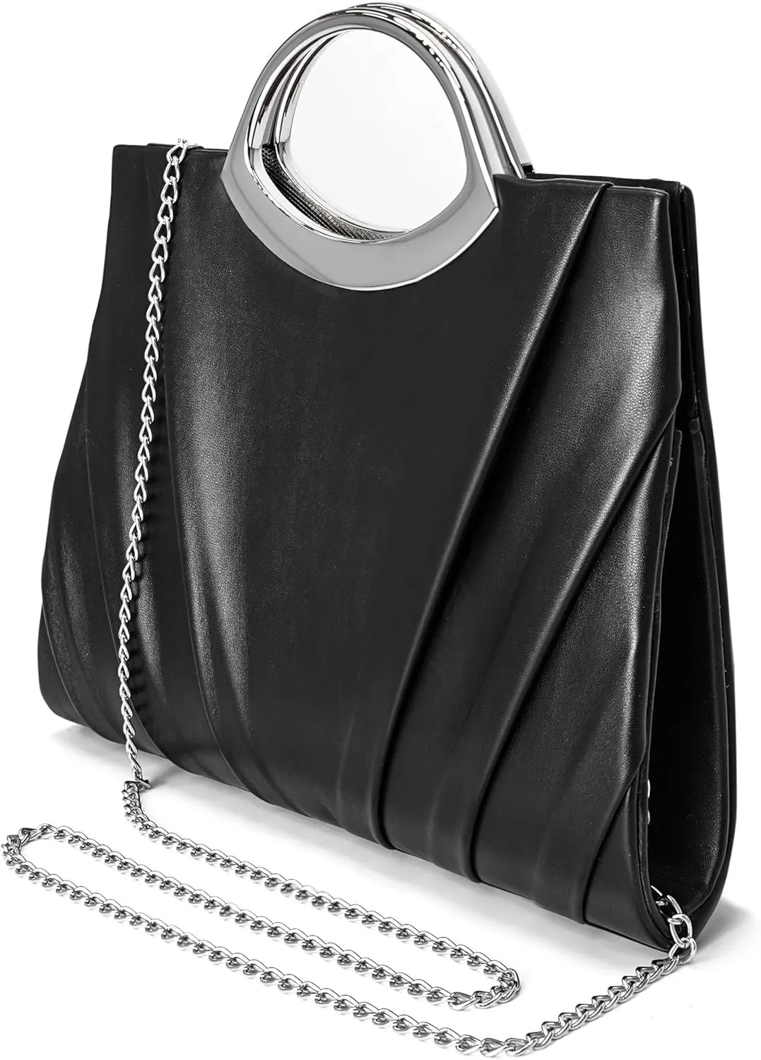 Clutch Purses for Women Formal, Pleated PU Leather Evening Bag, Elegant Evening Handbags for Party, Prom, Wedding