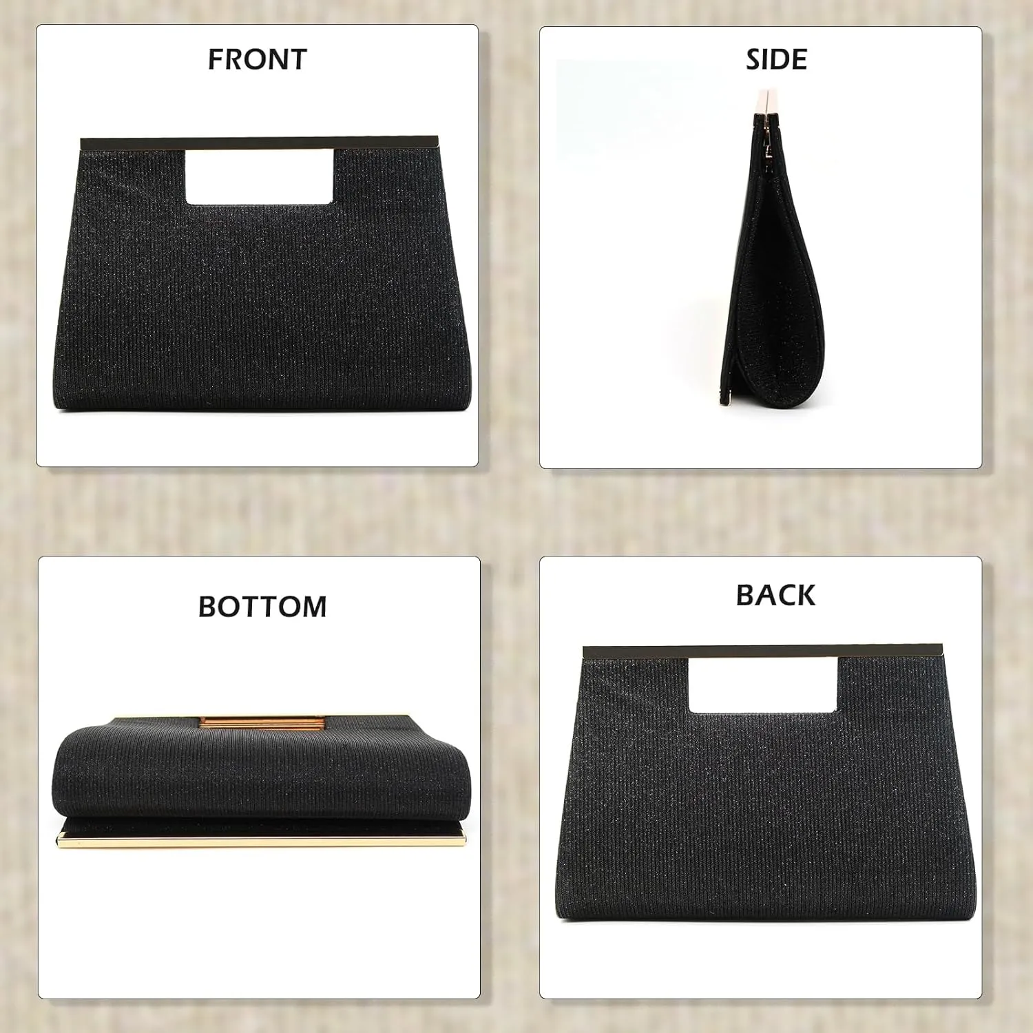 Clutch Purses for Women, Glitter Bride Crossbody Shoulder Bag Elegant Satin Evening Handbags for Wedding, Party