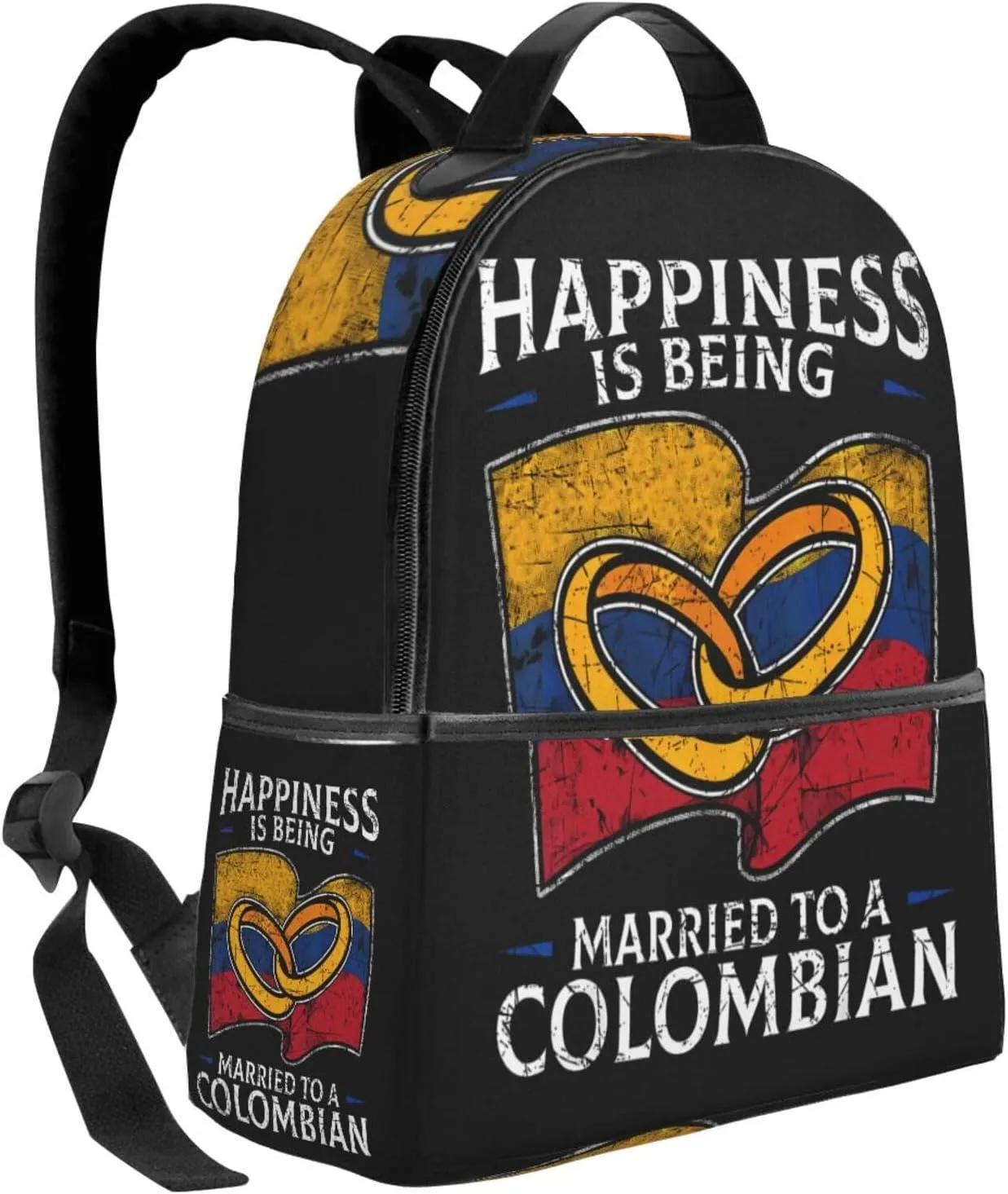 Colombia Marriage Colombian Married Flag Culture Casual Backpacks Laptop Backpack Carry-on Daypack Sports Travel Rucksack Lightweight Working Bag for Outdoor Hiking Cycling Walking