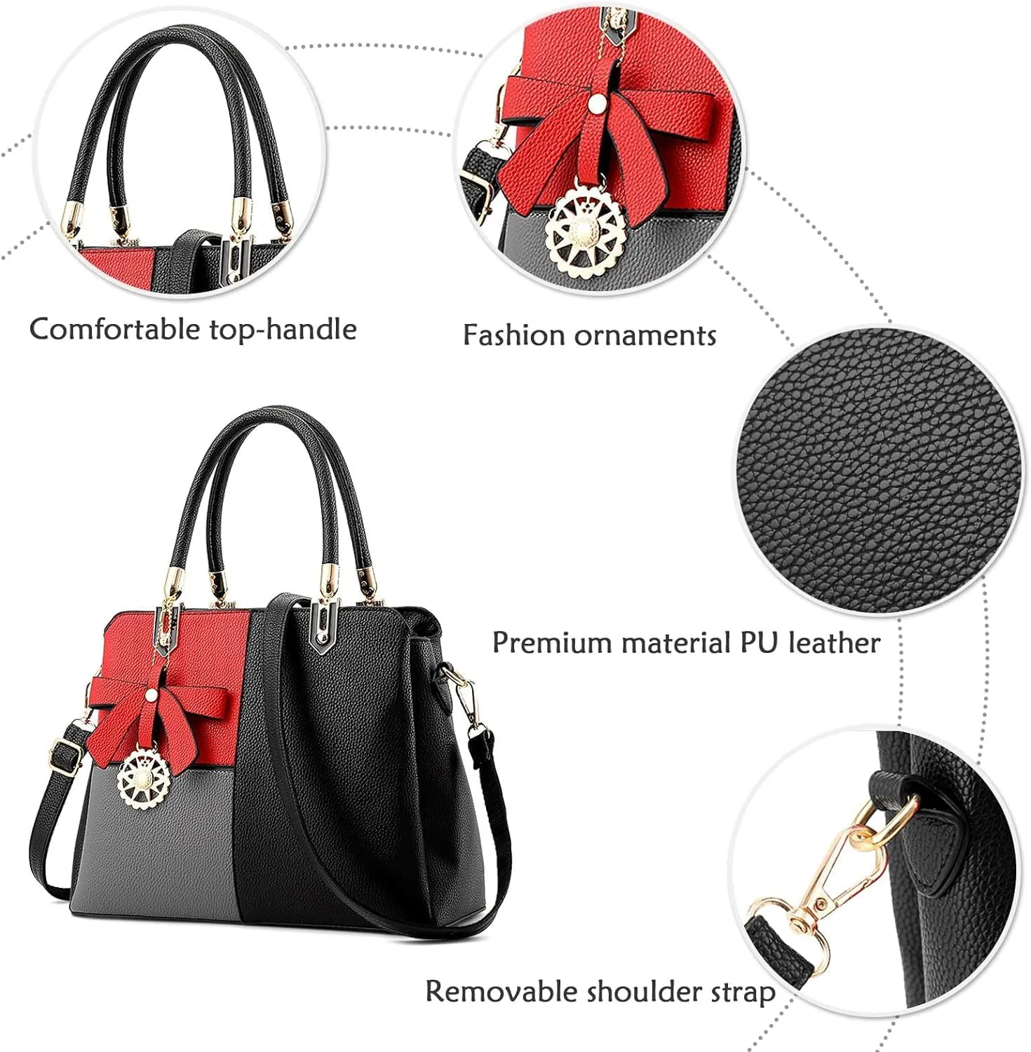 Color Block Women Handbag Elegant Womens Shoulder Bag Crossbody Bag