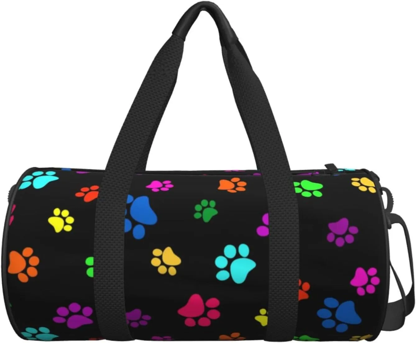 Colorful Dog Animal Paws Sports Gym Bag Travel Duffel Bag Shoes Compartment For Men Women Foldable Lightweight Yoga Gym Sports Bag