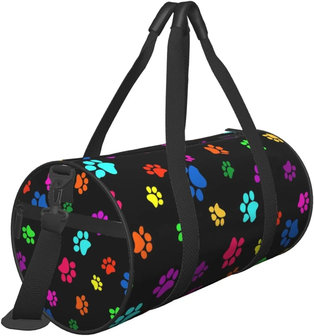 Colorful Dog Animal Paws Sports Gym Bag Travel Duffel Bag Shoes Compartment For Men Women Foldable Lightweight Yoga Gym Sports Bag