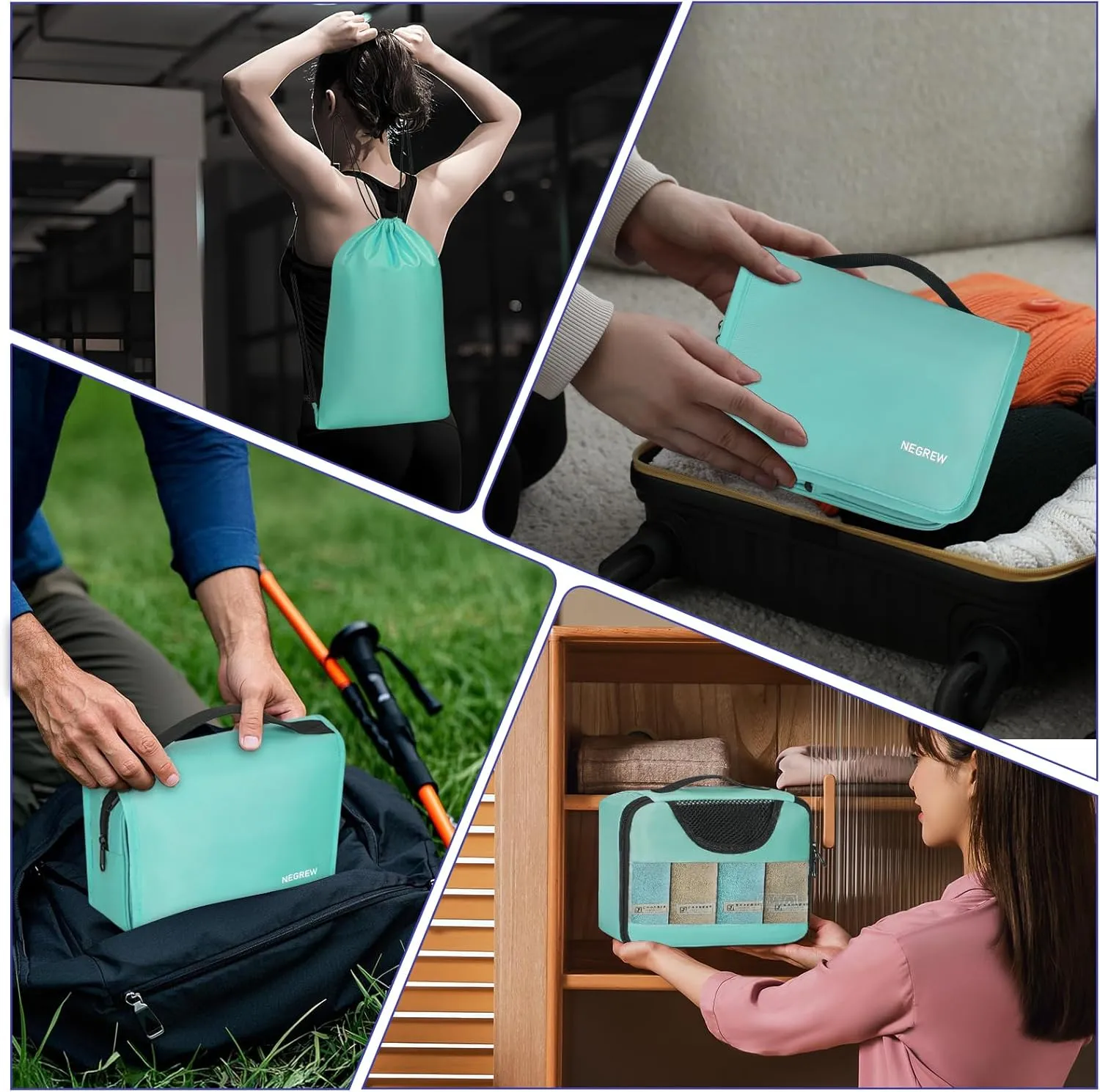 Compression Packing Cubes for Travel, 8 Set Packing Cubes for Suitcases, Breathable Mesh Travel Bags Organizer for Luggage Lightweight Vacation Essentials Accessories (Blue)